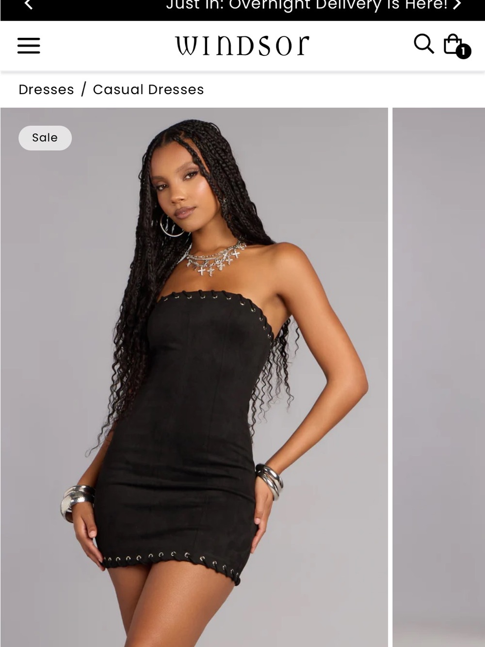 Black suede Windsor dress
